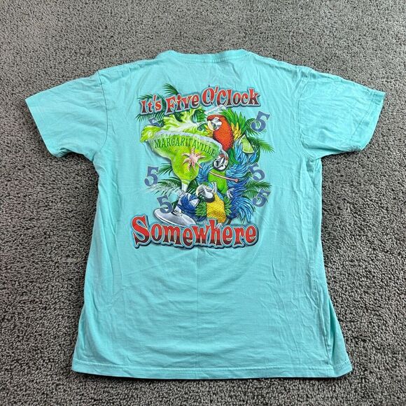 Margaritaville Jimmy Buffett Shirt Mens Medium Blue Its 5 O'Clock Somewhere * - Picture 1 of 11